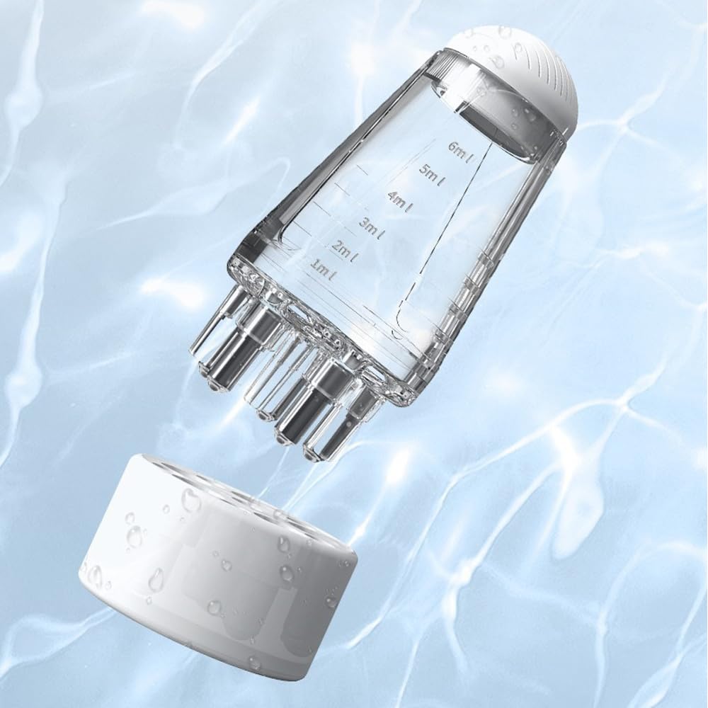 POFET 2 pièces Bouteille applicateur d'huile pour Cheveux, Bouteille applicateur de Peigne à Racines, applicateur d'huile de Cuir chevelu, Peigne de Massage du Cuir chevelu avec Boule roulante