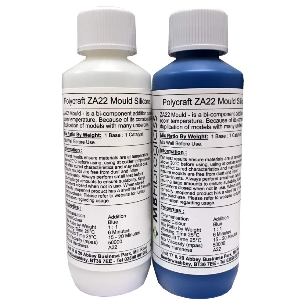 Polycraft ( Mb Fibreglass ) Blue Polycraft Za22 Standard Rtv Addition Cure Mould Making Silicone Rubber - 500G Kit