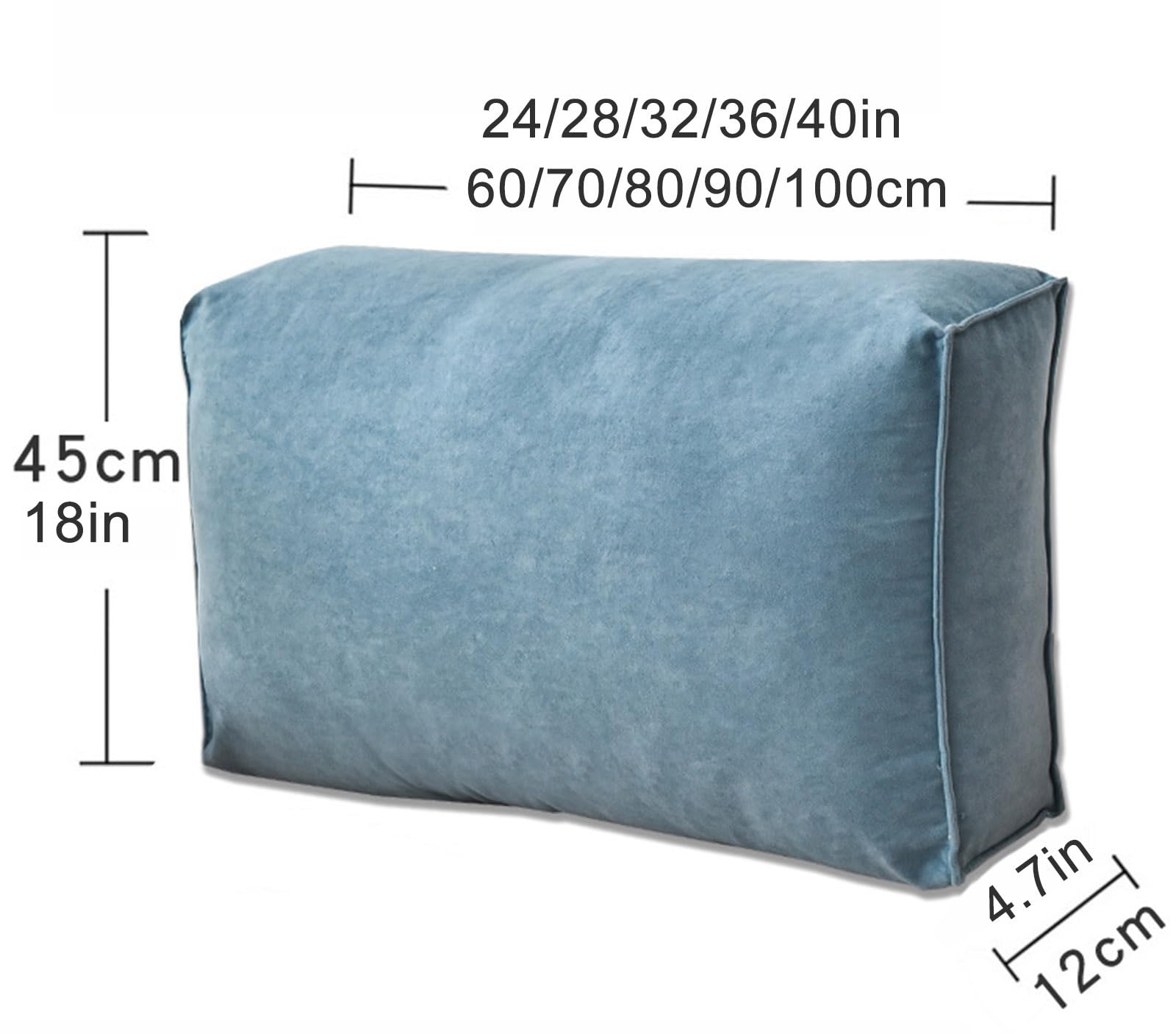 Ergonomiczna poduszka do czytania, na łóżko i sofę, prostokątna, podtrzymująca plecy, miękka i wygodna, szara, 100 x 12 x 45 cm, idealna do relaksu i komfortu