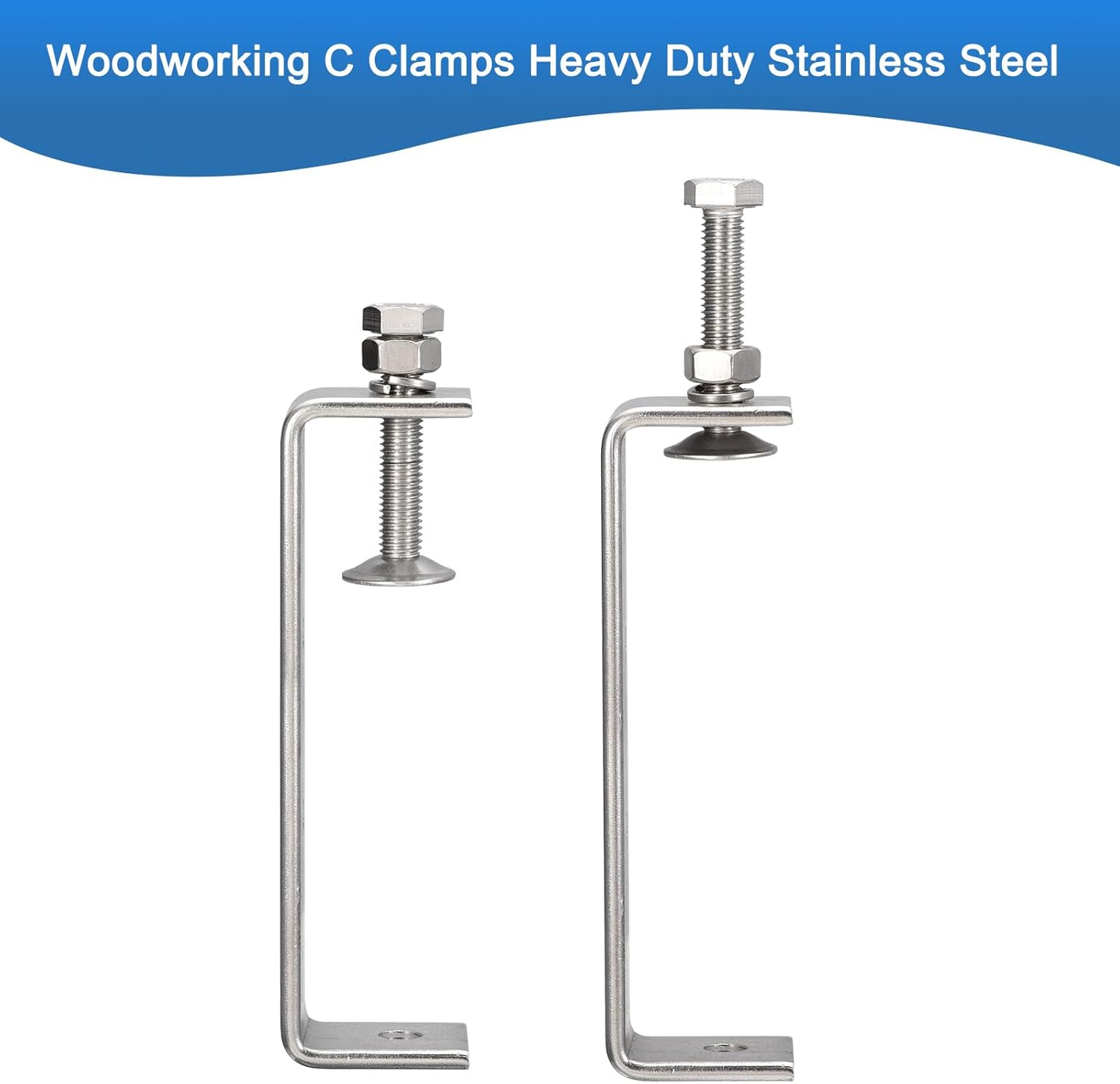4 Pack 304 Stainless Steel C Clamps with 120mm/4.72" Stable Wide Jaw Opening Tiger Clamp for Woodworking Welding Construction Household Mount