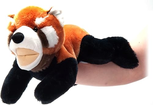 The Petting Zoo Marioneta de mano de panda rojo, regalo para niños, animales de marioneta, panda rojo, juguete de peluche interactivo de 16 pulgadas