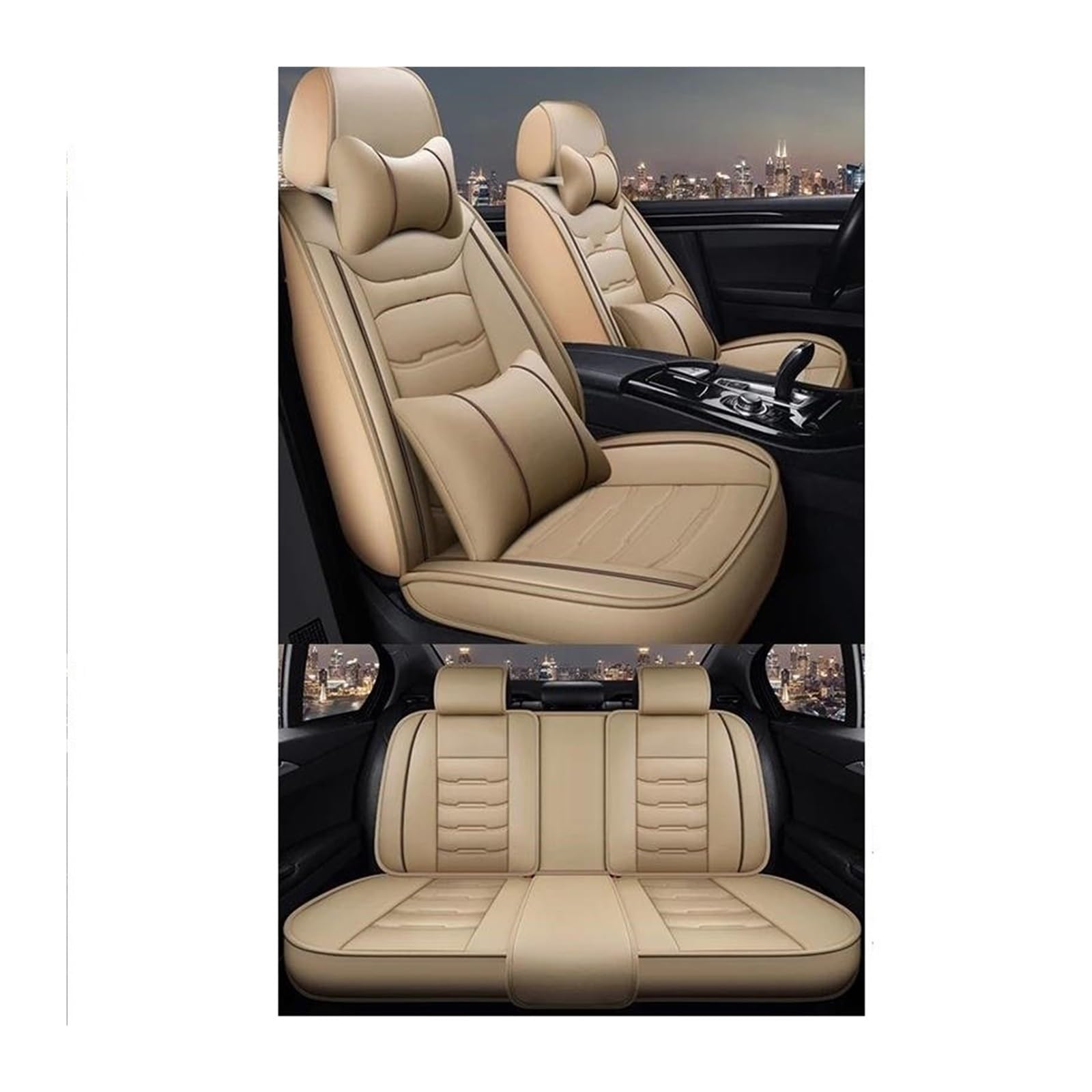 Coprisedili in Auto Per Cayenne 957 958 Per Macan Per Panamera Per Boxster Coprisedile Universale Auto Coprisedile Auto(Beige+cushion)