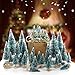 Produktbild Mini-Weihnachtsbäume, 43 Stück, Miniatur-Kieferbäume, mattierte Sisalbäume mit Holzsockel, Bäume Winterschnee Ornamente Tischbäume für Weihnachten, Party, DIY Raumdekoration und Diorama-Modelle
