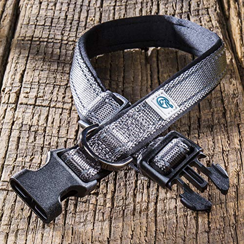 Embark Adventure Dog Collar with Soft Padded Neck, Matching Set with The Adventure Leash and Harness, Pet Collars for Dogs & Most Breeds (Medium, Black)