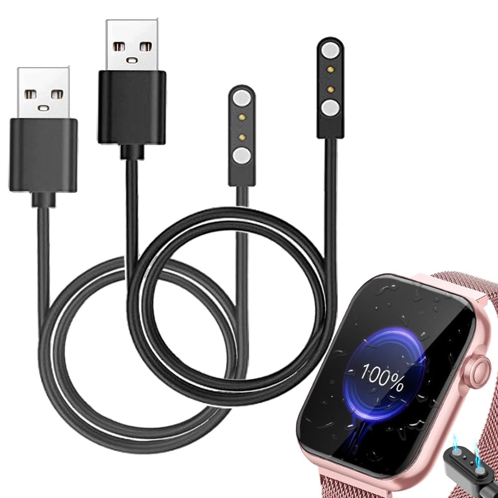 smaate Smart Watch Cables Compatible with AKUMAKA G39 1.85” Smartwatch, and Compatible with DEKELIFE G39 (2 Pack)