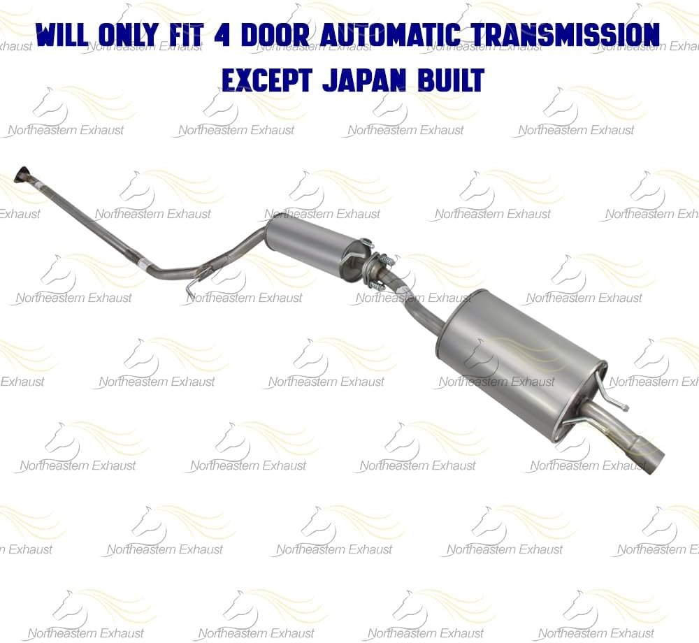 Exhaust Resonator Muffler System Kit Compatible for 2006-2011 Honda Civic 1.8L | Stainless Steel | Northeastern Exhaust | Includes Gaskets, Clamp, and Bolt kits | Automotive Replacement Part