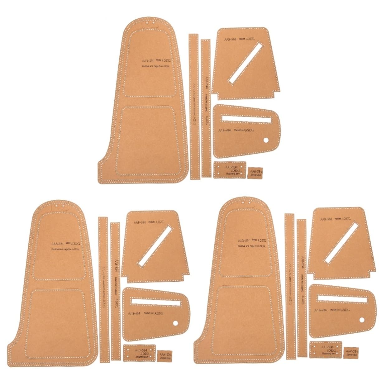Housoutil 3 Juegos Plantillas de Elaboración de Bolsas Plantillas Mochilas y Bandoleras Diy Cartón