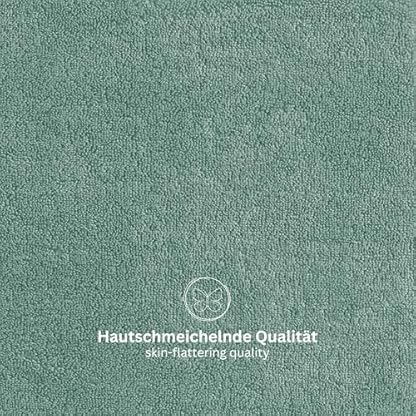 SCHÖNER WOHNEN Premium Waschhandschuh Baby 16x21 cm - saugstark - Luxus Waschlappen Grün - 100% Baumwolle - als Handtuch-Set kombinierbar - Frottee Kinder - Öko-Tex – Bild 3