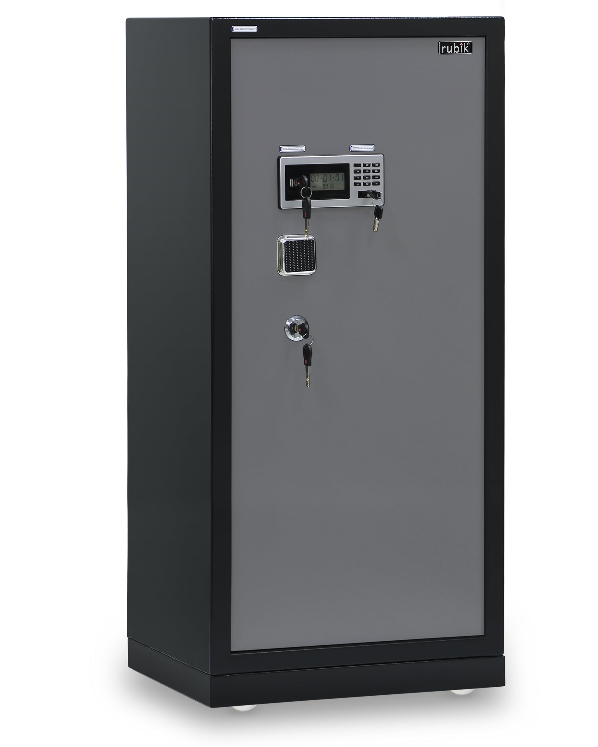 RubikFire Resistant Triple Security Safe Box XX-Large Capacity Locker for Money Documents Home Office (Size 150x65x56cm) Black/Grey