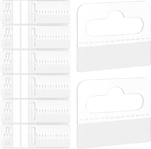 Paquete de 200 etiquetas colgantes de plástico con ranura transparente, pestañas autoadhesivas para colgar, etiquetas colgantes de plástico