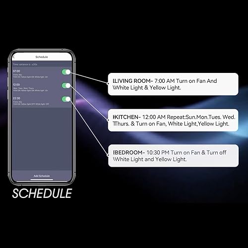 Miniatura 7 de CEME Ventilador de techo inteligente de 52 pulgadas con luces, DC de 10 velocidades, ventilador de techo de perfil bajo con control remoto,