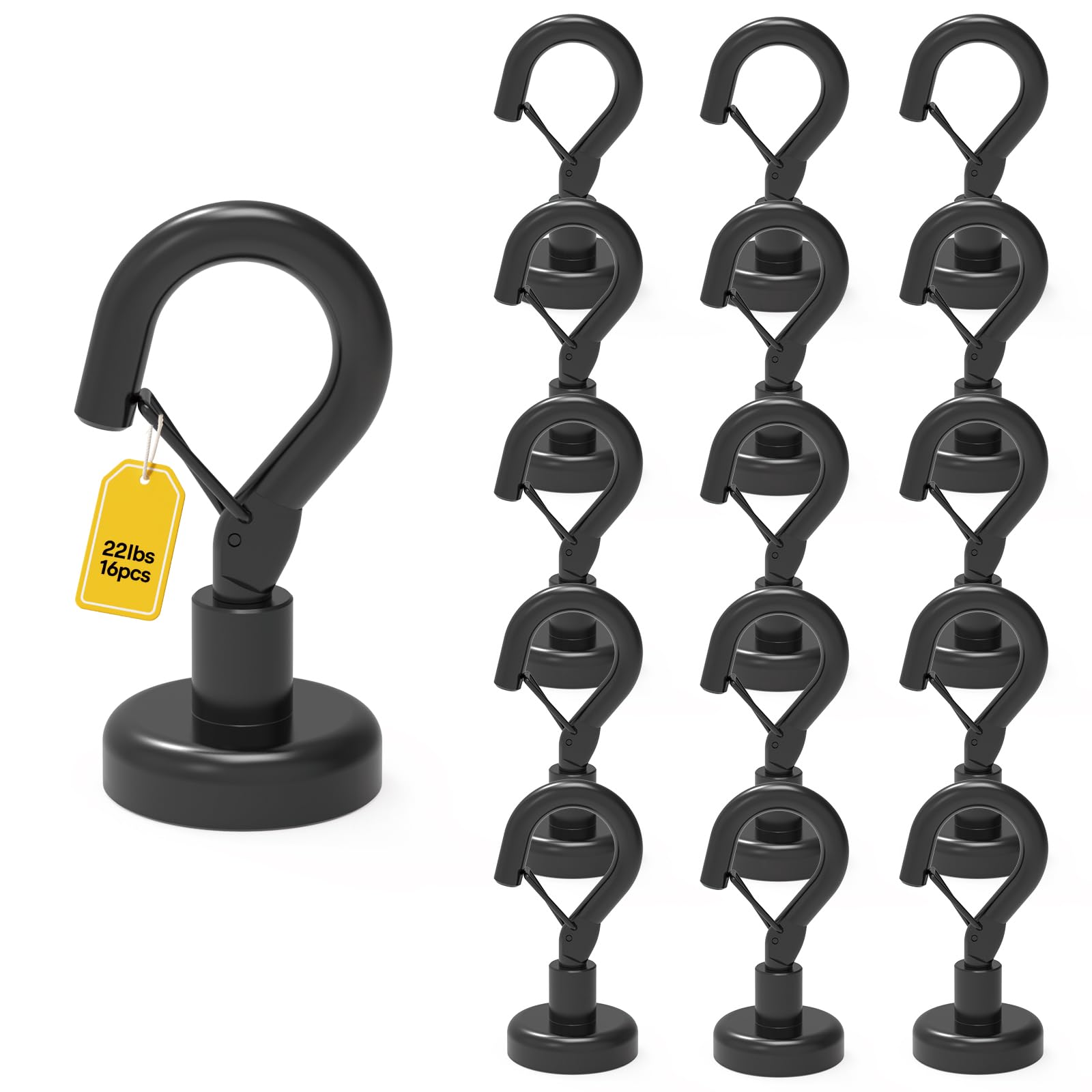 Ant Mag Magnetic Hooks Heavy Duty 22LBS Strong Magnet Snap Hooks 8 Pack — Amazon image 18