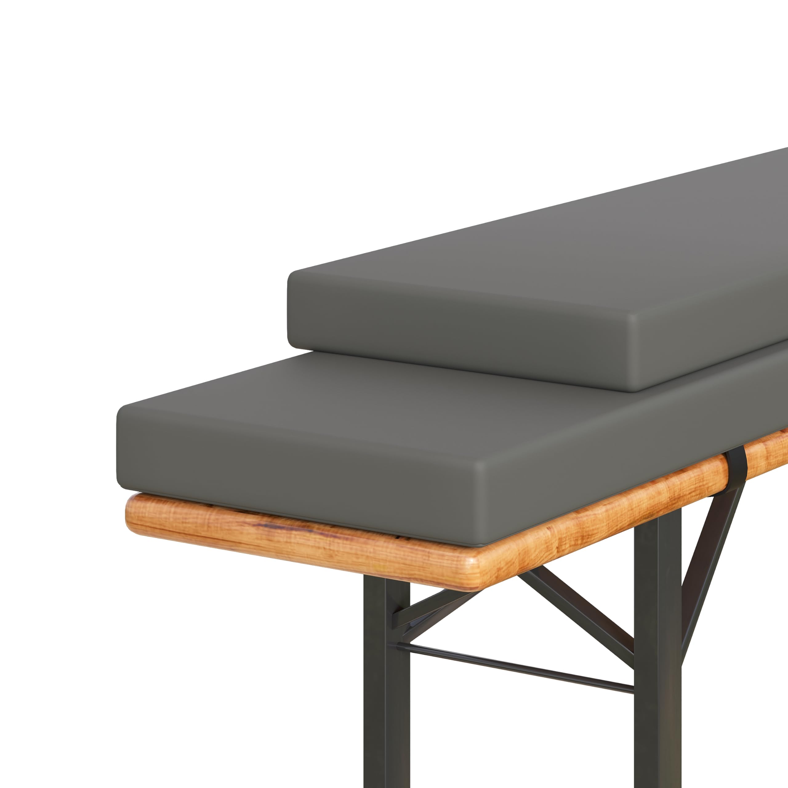 Amopatio 2er Set Bierbankauflage gepolstert, 180x25x4 cm XL Biertischgarnitur Auflagen Outdoor & Indoor, Bezug waschbar, Wasserdicht & UV-Schutz, Grau
