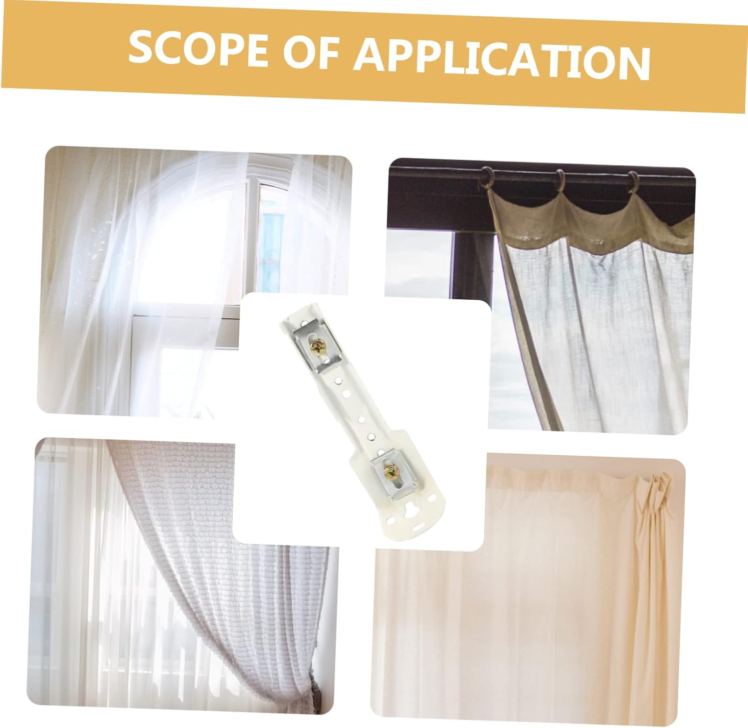 ORFOFE 6pcs Curtain Track Bracket Holder Wall Mount Fittings for Easy Installation and Long-Lasting Use for Home Drapery and Window Treatments