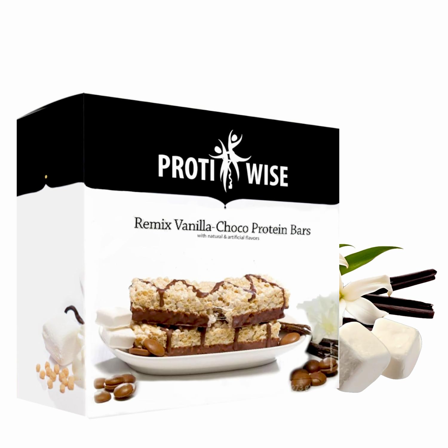ProtiWise – Remix Vanilla-Choco High Protein 15g Bar | 7/Box | Weight Loss, Diet, Keto Friendly, Hunger Control, Meal Replacement | Gluten Free, Low