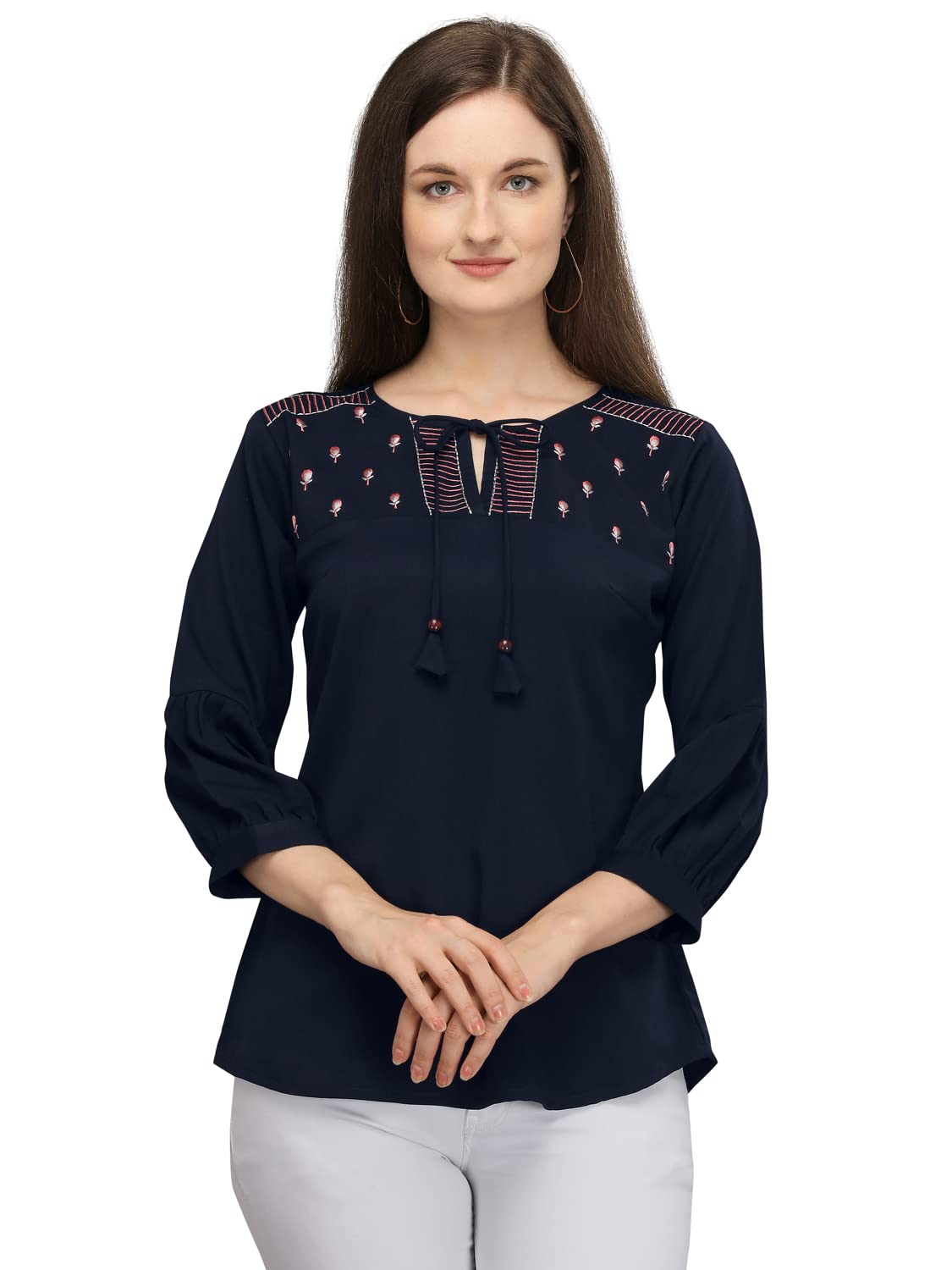 Prettify for Women Polyester Solid Western Tops