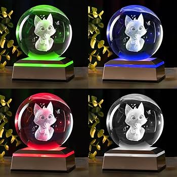 キラキラ⭐️　　花＆猫 Amazon.co.jp: ZRENJHUS 猫好きの女性へのギフト 3D猫クリスタル