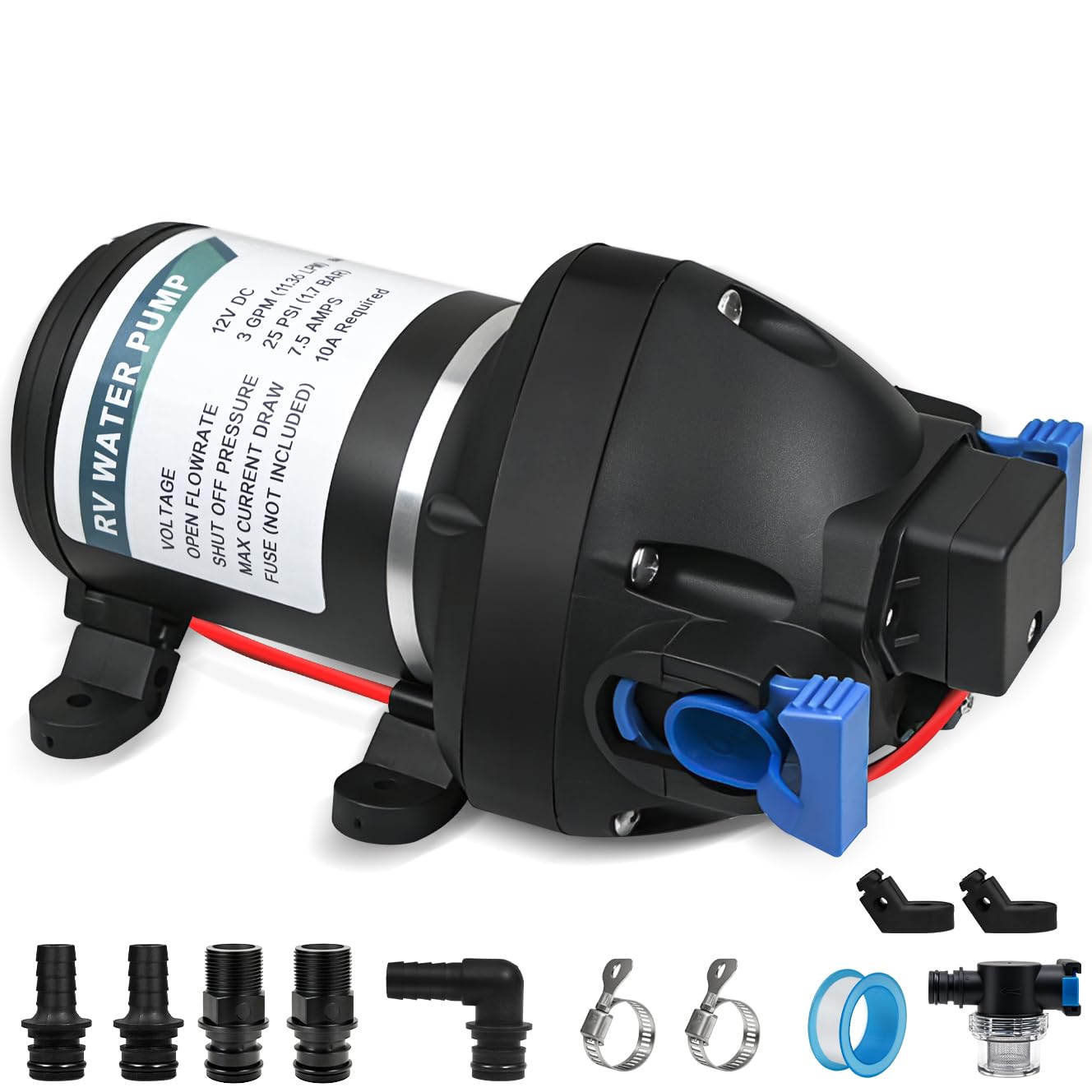 Bomba de presión de agua - 12 V - 3 GPM - 25 PSI