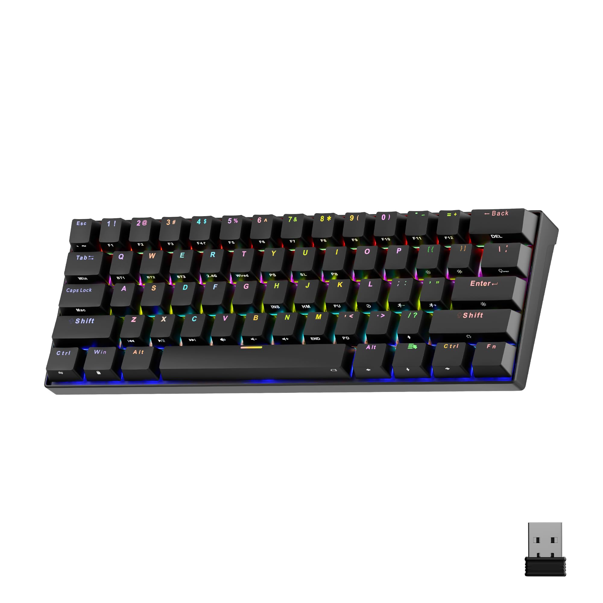 Zebronics Max Ninja 61W Mechanical Keyboard, 60% Compact Layout, Tri-Mode Rechargeable, N-Key Rollover, Linear Red Switches, 1000Hz Polling Rate, 61 Keys, Software Support, Win & Mac Support-image-33