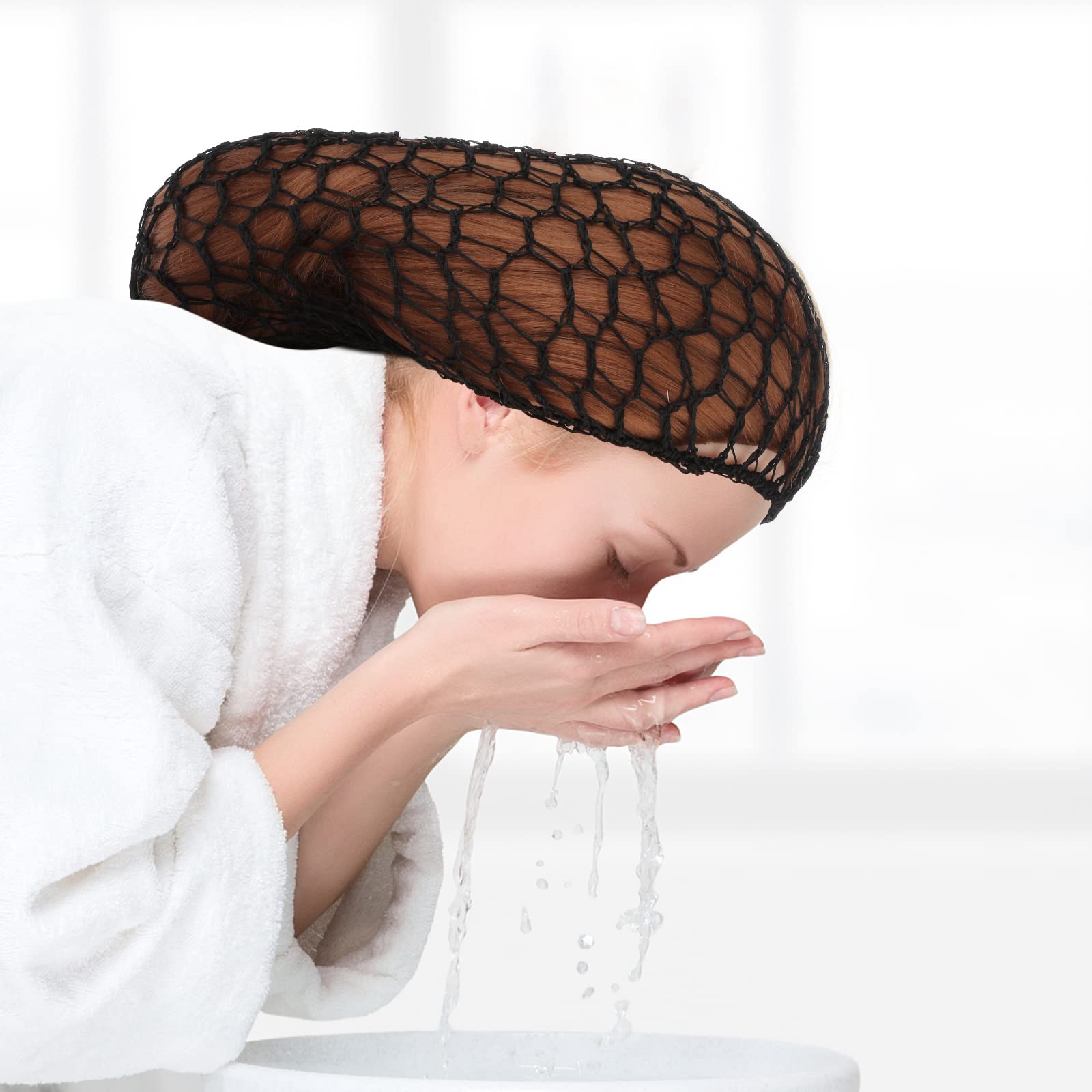 Rete Capelli Rayon Knit Snood Cappello Morbido Grande Copertura per Donne Ragazze Capelli Lunghi Lisci Ricci 2 Pezzi