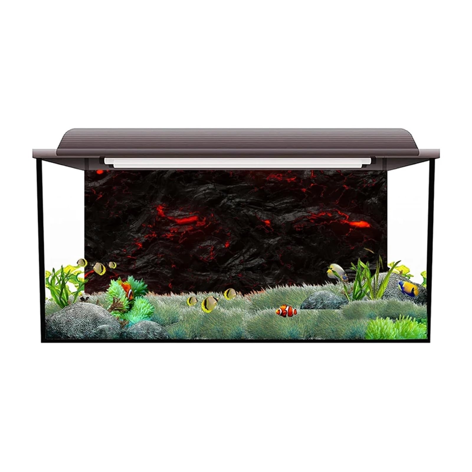 Aquarium Hintergrund Aufkleber Wand Tapete Fisch Tank Hintergrund Dekorationen PVC(50x100cm)