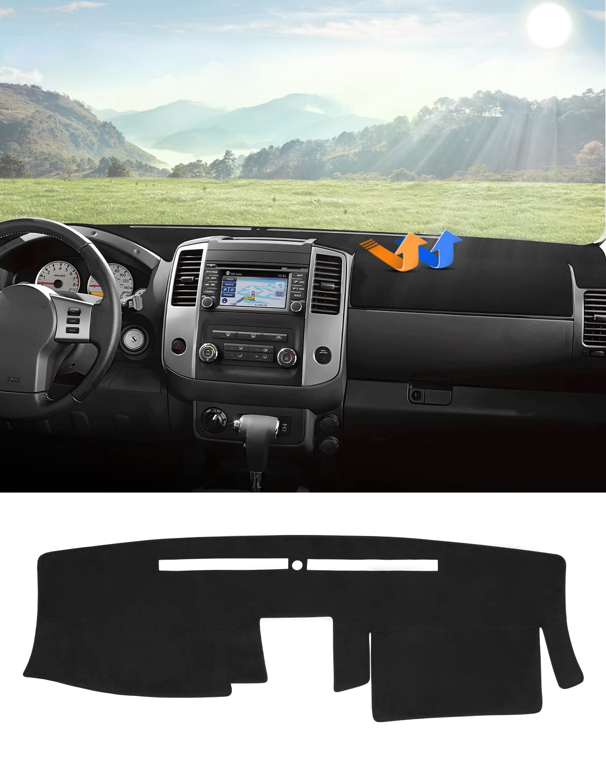 Photo 1 of Autorder Dashboard Cover Mat Fit for 2007-2021 Nissan Frontier/2009-2012 Suzuki Equator Accessories Dash Cover Flannel Dash Mat Sunshade Glare UV Rays Protector 2007-2021 Frontier