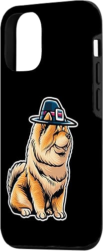 Miniatura 2 de Funda para iPhone 15 Chow Chow Dog Scarf Pilgrim Happy Thanksgiving
