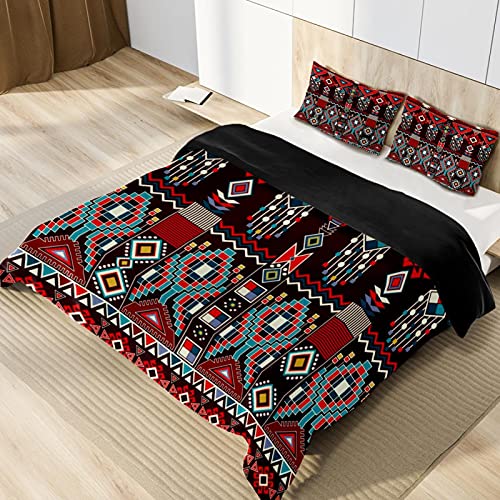 Duvet Covers Set King Size Mexican Geometric Ethnic Pattern - Soft And Breathable Microfiber Comforter Bedding Set With Zipper Closure For Kids Women Men, 1 Duvet Cover 2 Pillowcase #TOP1