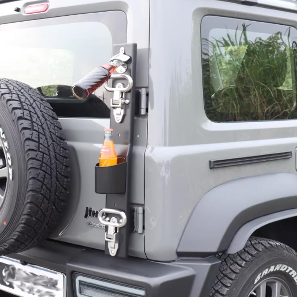 Car Fold Rear Door Tailgate Ladder Climbing for Suzuki Jimny 2-Door 4-Door JB64 JB74 JC74 2019-2025 Tailgate Ladder Auto Retrofit Exterior Fold Rear Door Climbing Trim Alloy (E Style)