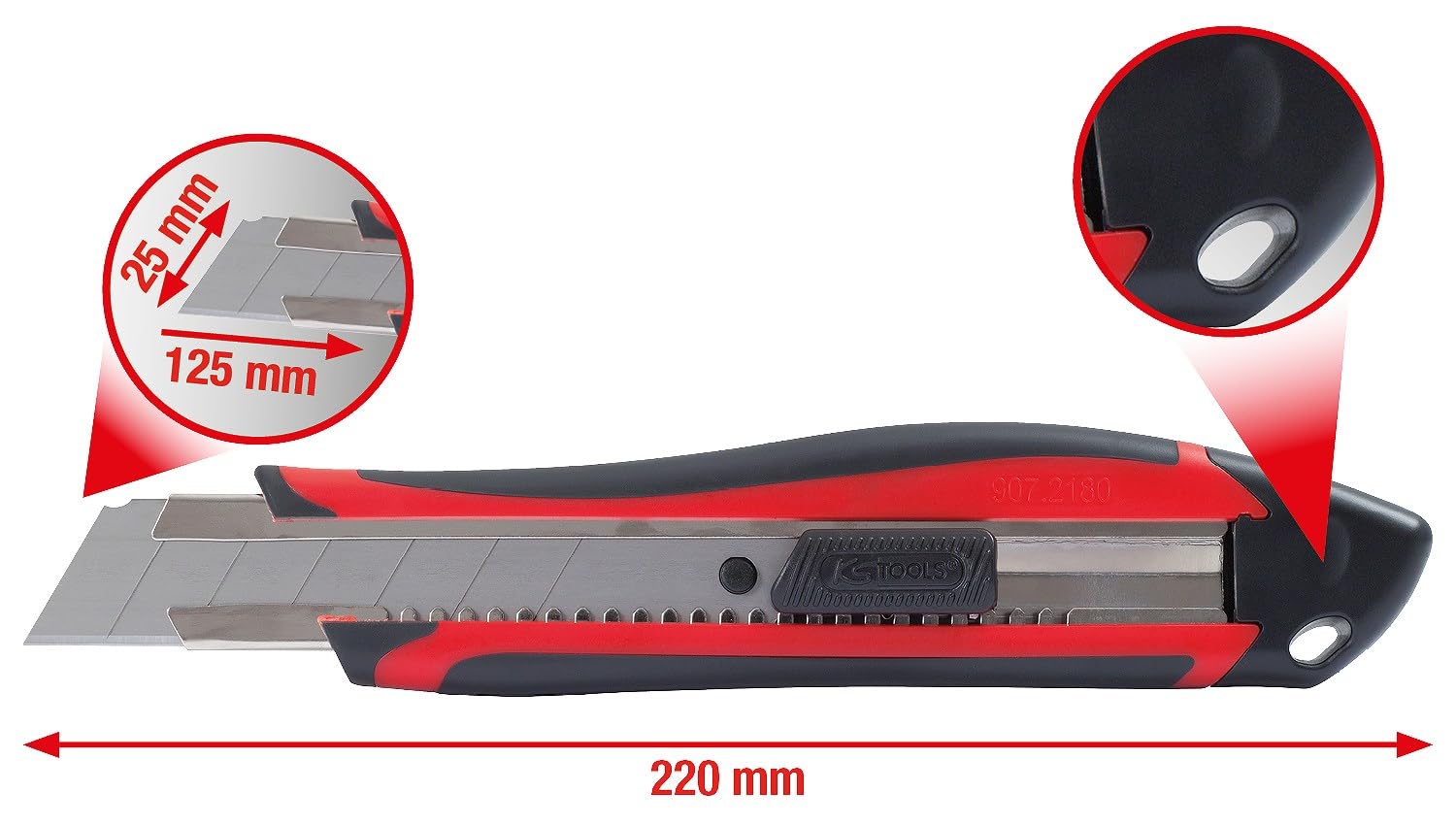 KS Tools 907.2180 Uniwersalny nożyk z łamanym ostrzem 25 mm