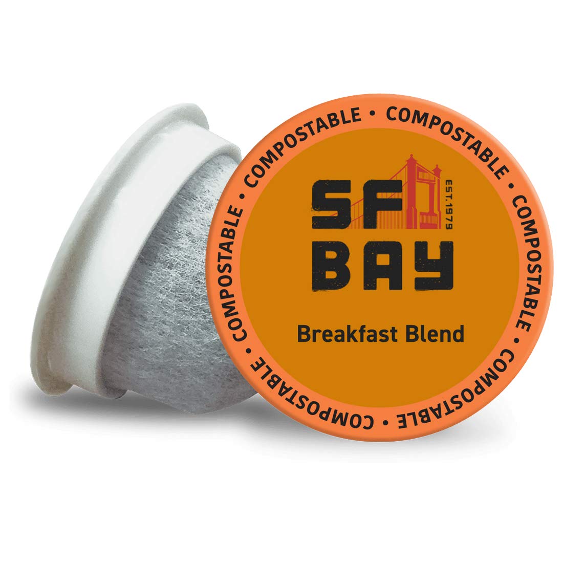 SF Bay Coffee Breakfast Blend 50 Ct Single Wrap Medium Roast Compostable Coffee Pods, K Cup Compatible including Keurig 2.0