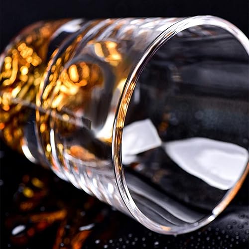 Miniatura 3 de Juego de 4 vasos de whisky de cristal, vasos de 8.6 onzas, vasos de whisky antiguos, vasos de whisky hechos a mano para beber bourbon, whisky