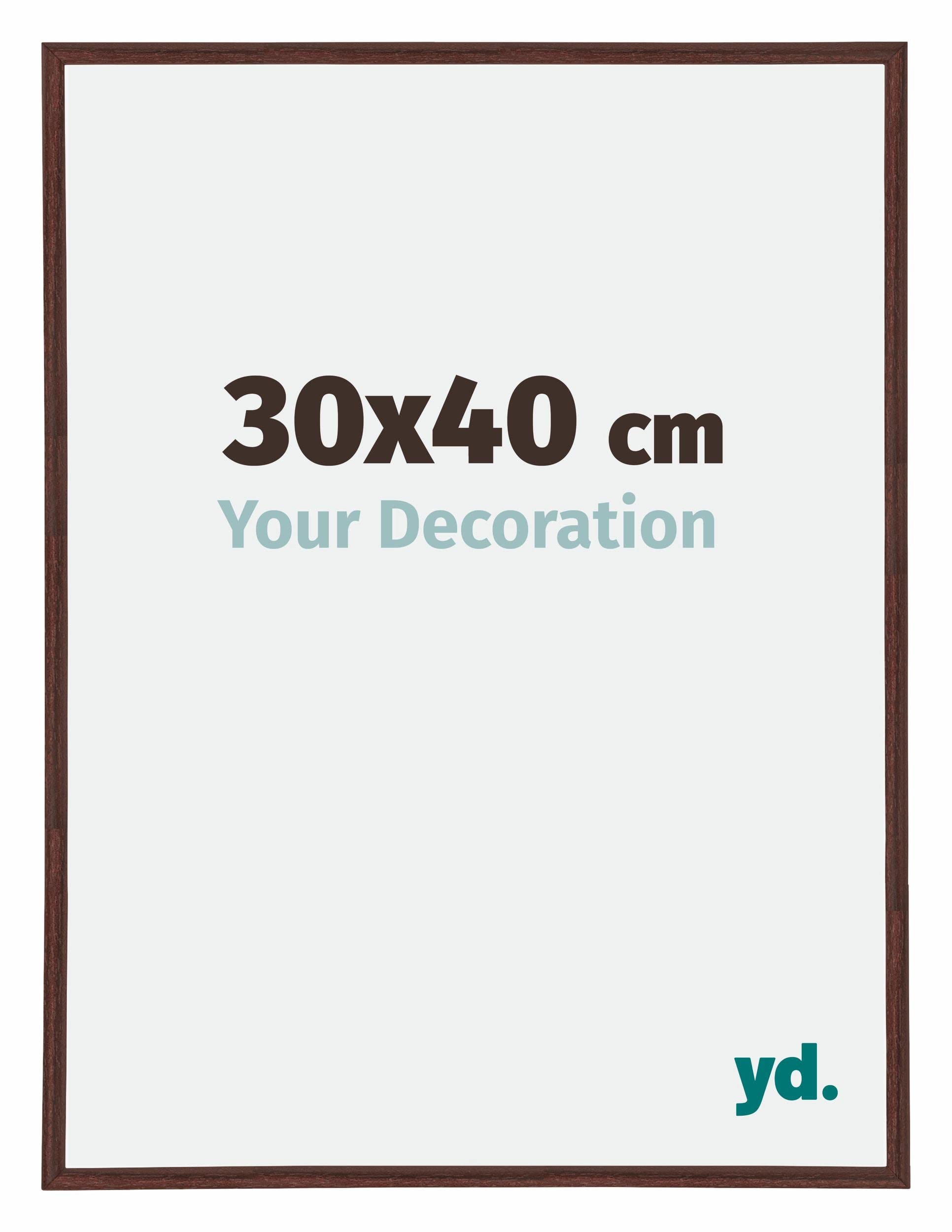 Your Decoration - Picture Frame 30,00x40,00 cm - Brown - UV Resistant Glass Plate - Anti-Reflective -Annecy