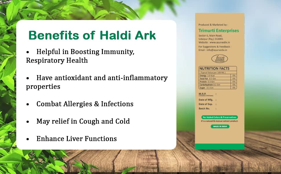 Image of Haldi Ark 200 ml | Turmeric (Curcuma Longa) Hydrosol | Natural Antioxidant Support for Skin & Joint Wellness | Ayurvedic Herbal Liquid | FSSAI Certified