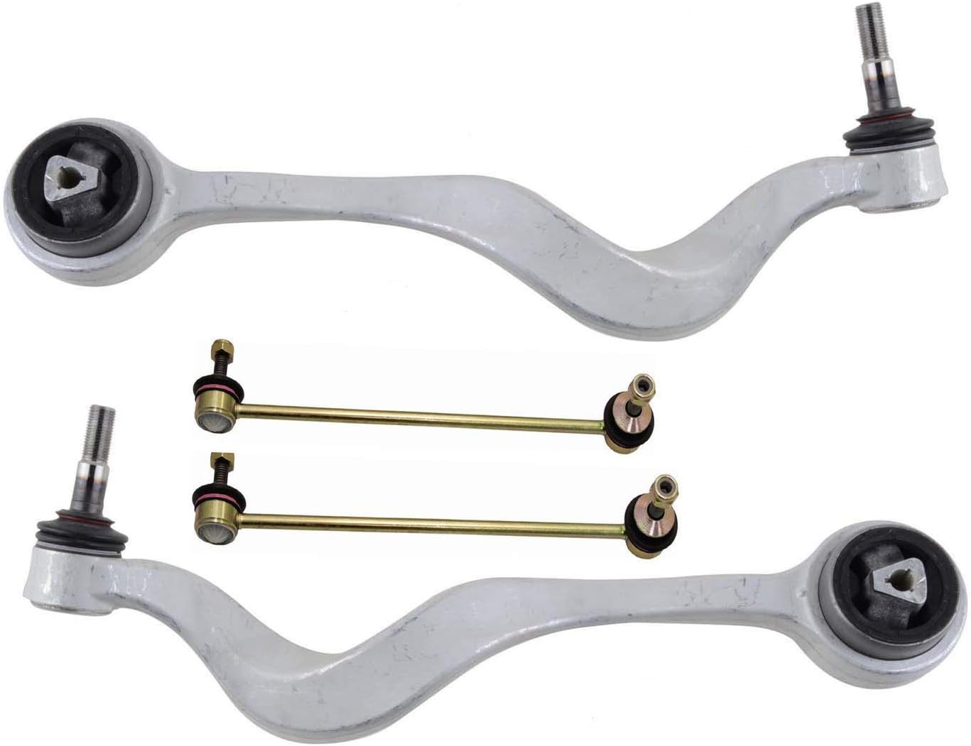 Detroit Axle - 4pc Front End Control Arms Kit for 2004-2007 BMW 525i 530i 2006-2010 BMW 528i 535i 550i M5 2004-2005 545i, 2 Lower Forward Control Arms w/Ball Joints 2 Stabilizer Sway Bars Replacement