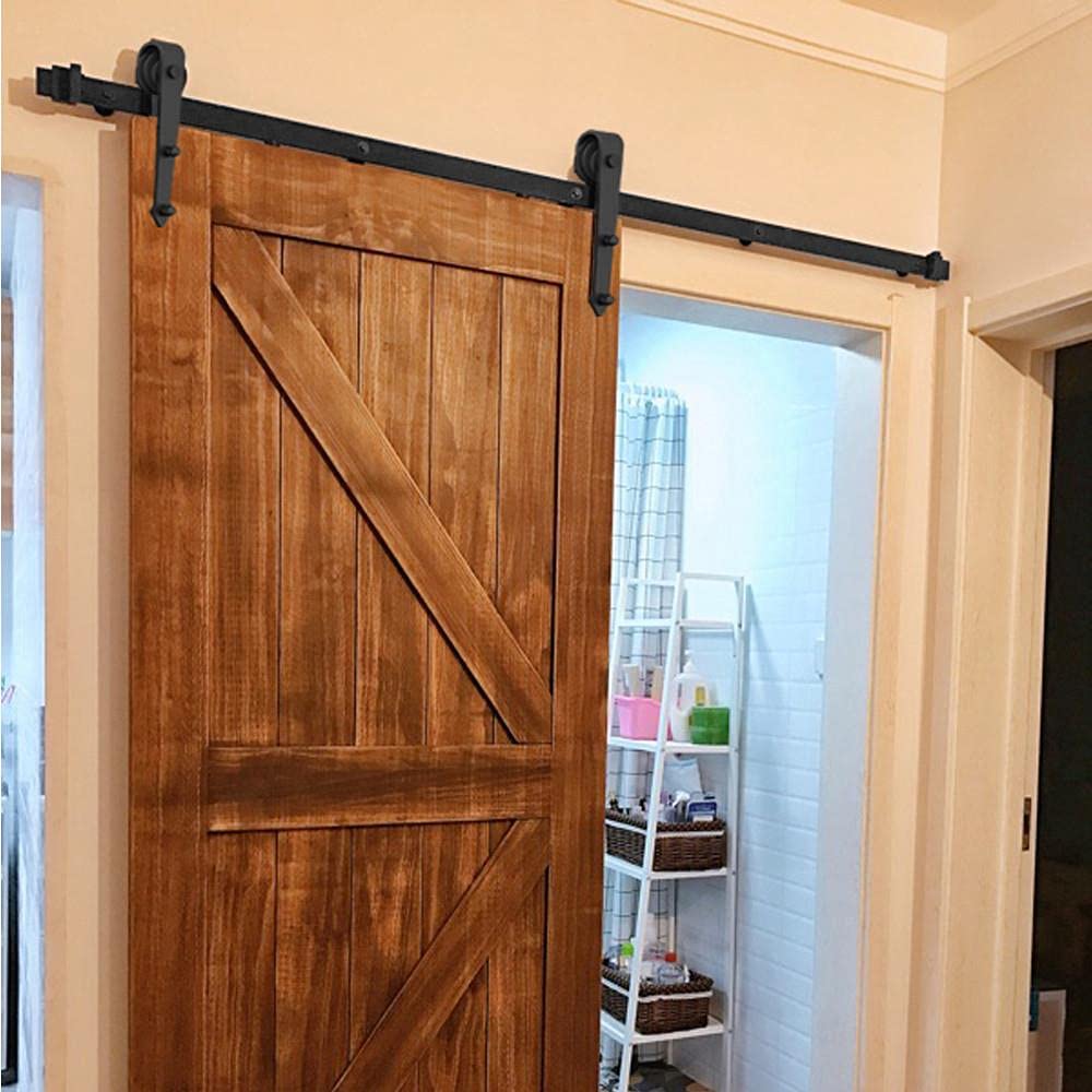 Yaheetech Binario per Porta Scorrevole Kit Accessori con Guida per Porte Interne Esterne Portata 100 kg 6FT/183 cm