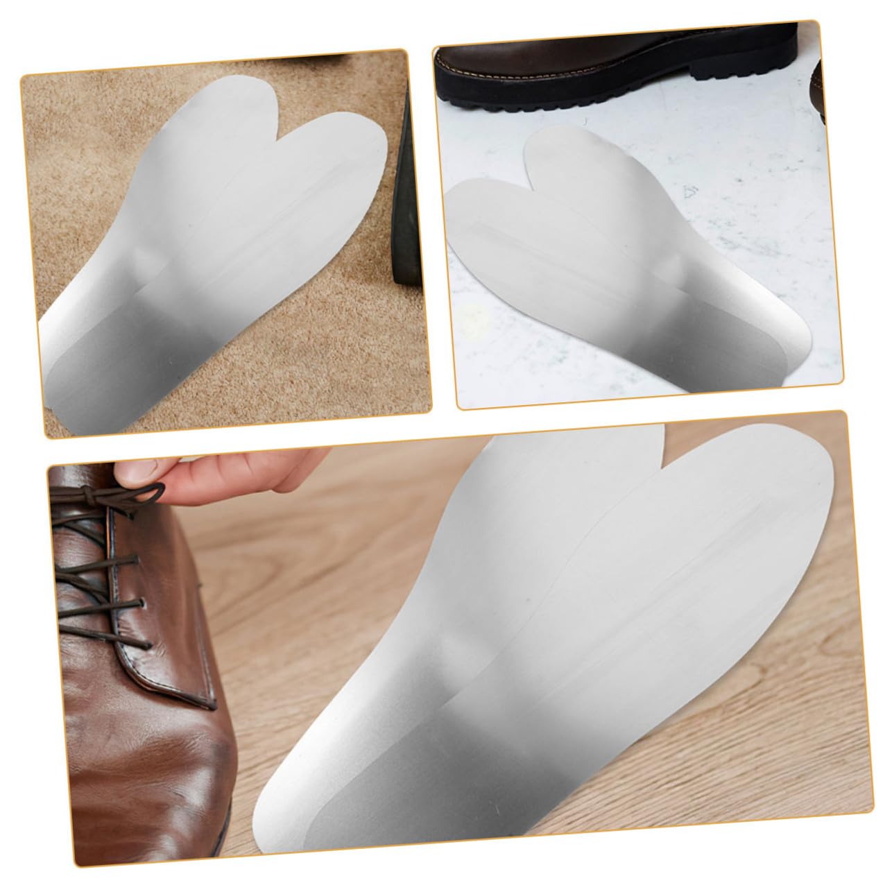 FOMIYES 4 Paare Edelstahl Einlegesohlen Durchtrittsichere Arbeitsschuhe Sohlen Metall Einlagen Antirutsch Herren Damen Für Sicherheitsstiefel Und Alltagsschuh