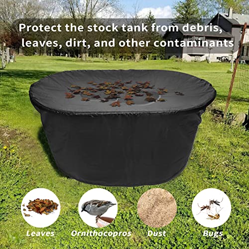 Stock Tank Cover For 100 Gallon, Oval Water Tank Cover, Made Of 420D Waterproof And Tear-Resistant Oxford, Keep Your Stock Tank And Pool Clean, Outdoor Homemade Pool/Hot Tub/Bathtub Pet Cleaning #TOP1