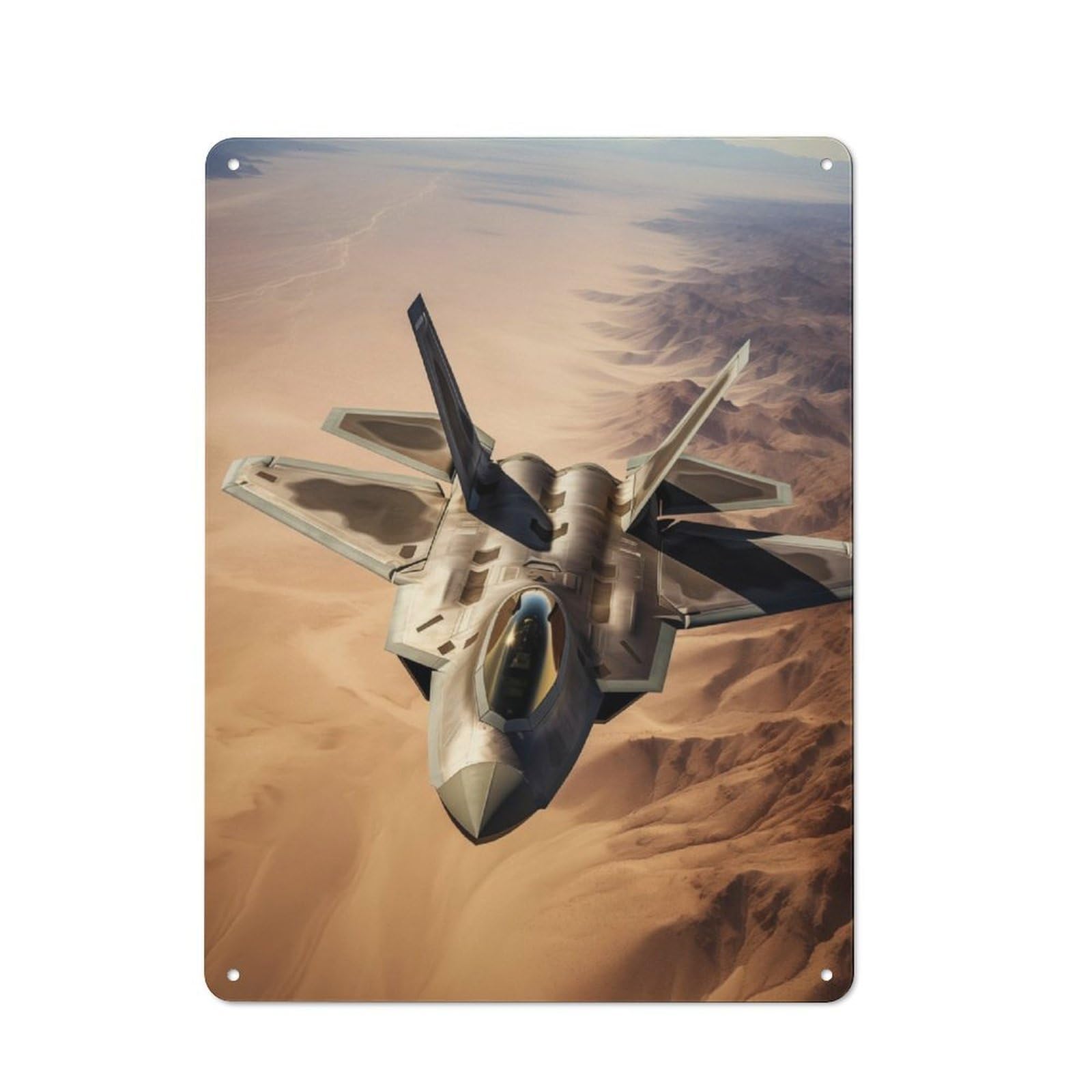 Junmoney Fighter Jet Rustic Tin Wall Sign 40X30cm Featuring Bistro Wall Plaque For Restaurant, Kitchen, Counter Or Breakfast Nook