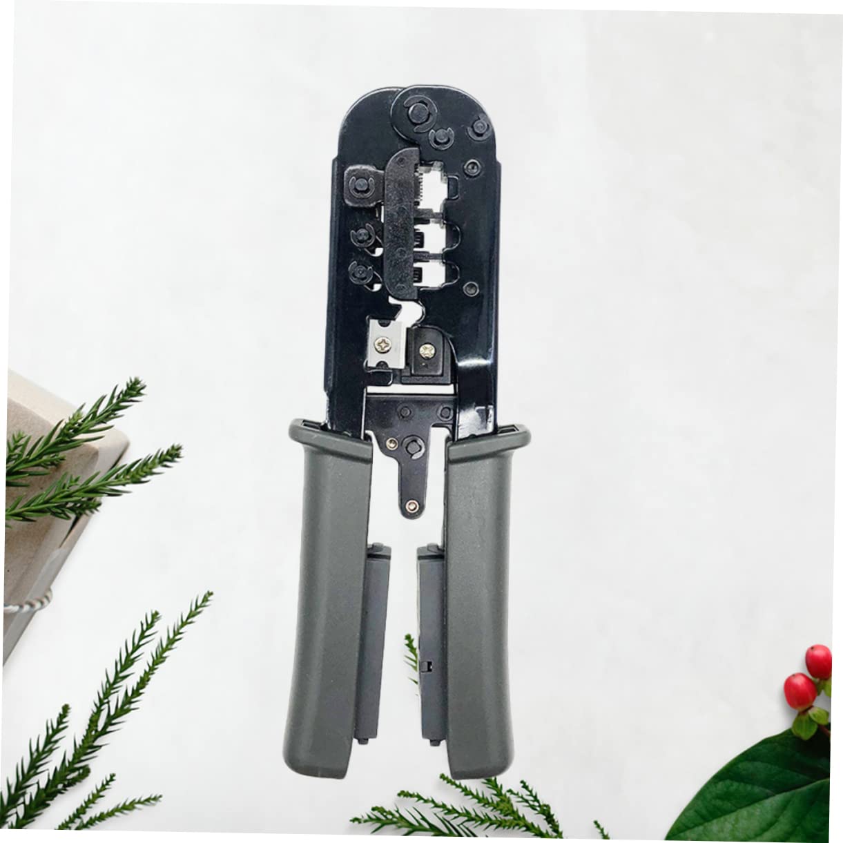OSALADI Pinza Per Crimpare Cavi Con Spelafili e Tester Utensile Per Crimpare Pass-through Per Connettori in Acciaio Resistente