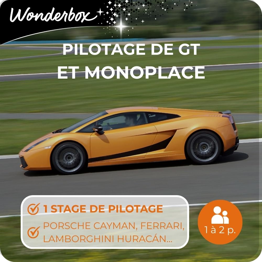 Wonderbox - Pilotage De GT Et Monoplace - Coffret Cadeau - Idée Cadeau Aventure