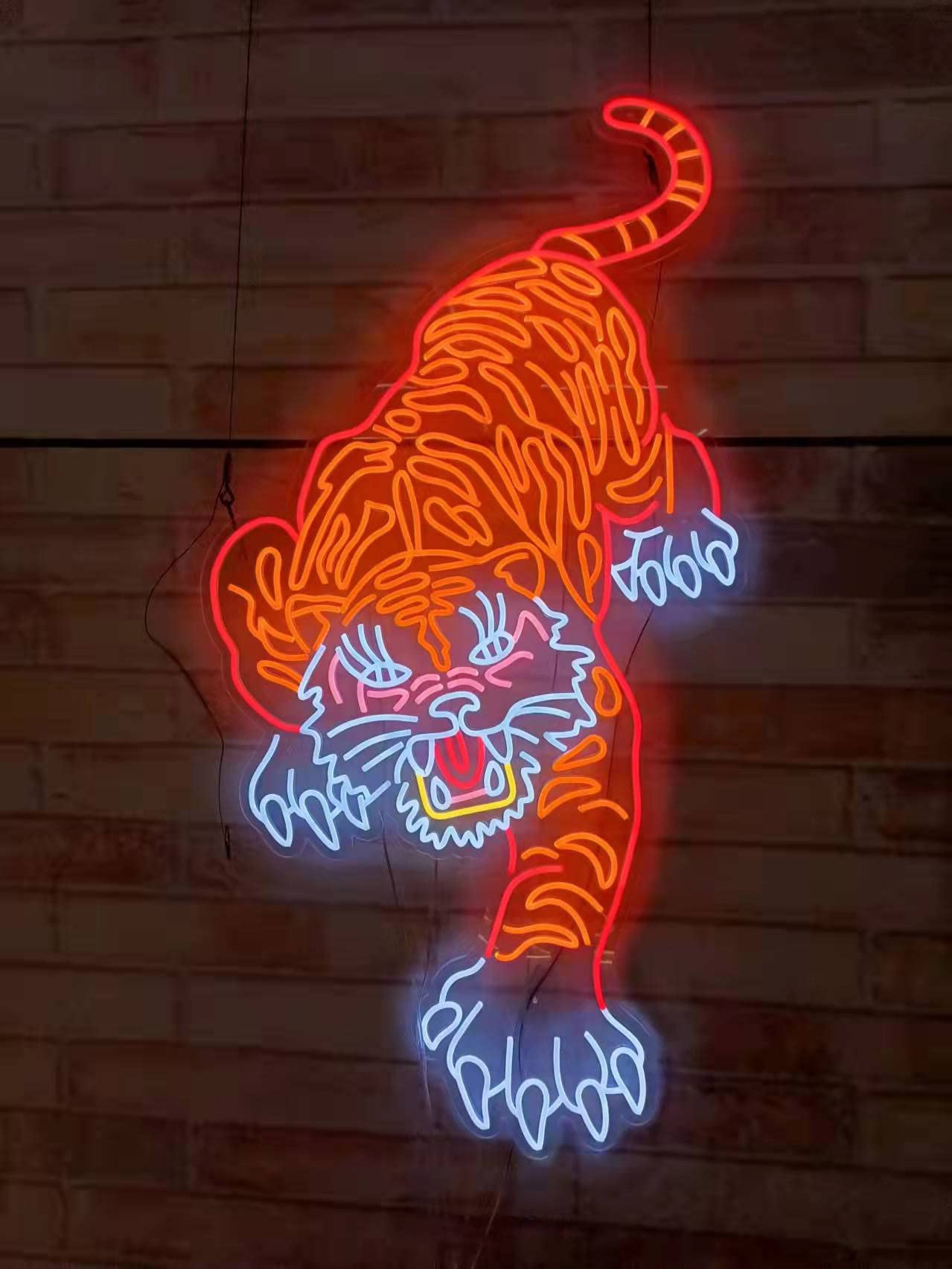 Amazon.co.jp: タイガーネオンサイン、部屋の装飾のためのネオンライト