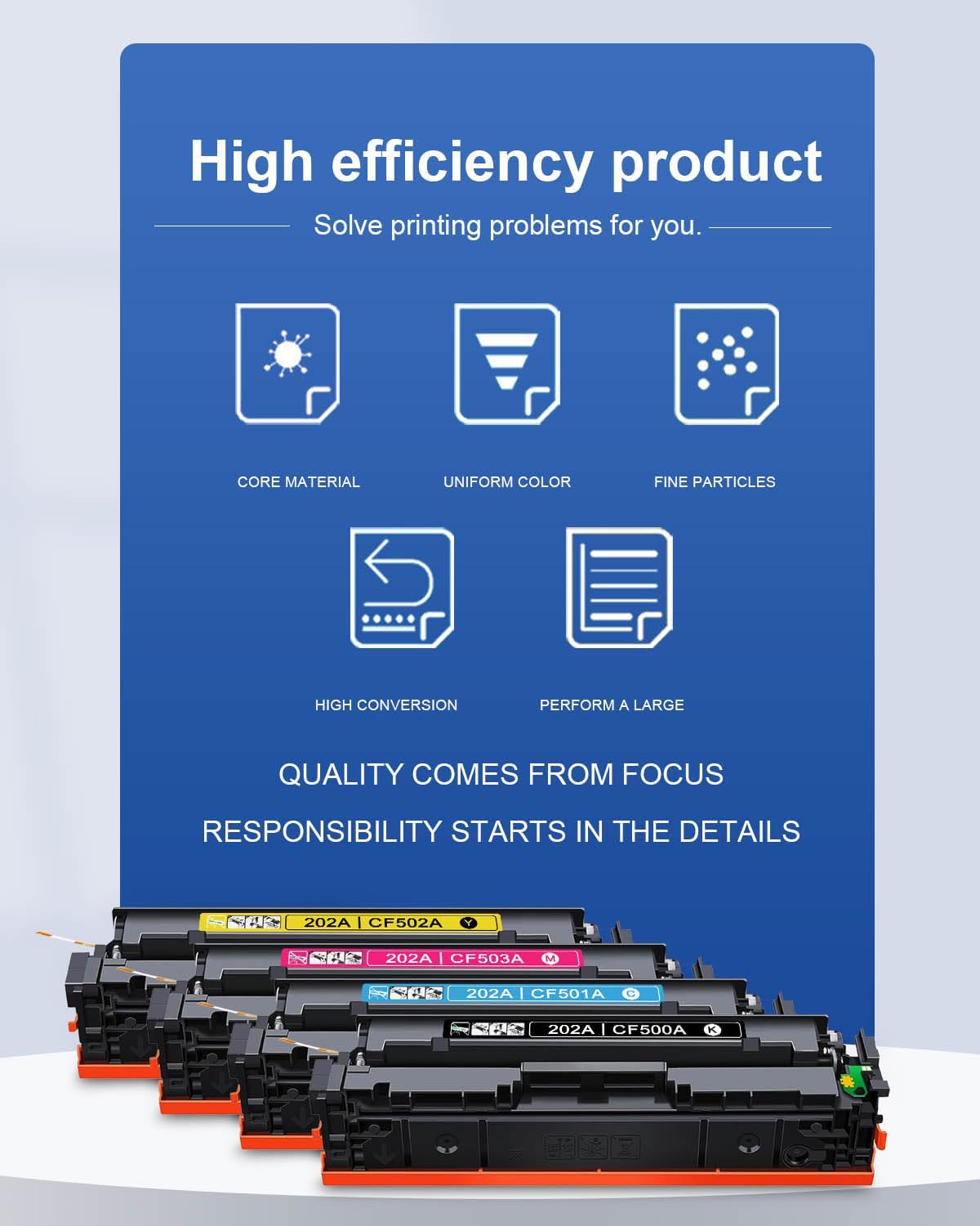 202A Toner Cartridges 4 Pack(BK/C/M/Y): Compatible CF500A CF501A CF502A CF503A Toner Replacement for HP 202A for Pro MFP M281fdw M281cdw M281dw M281fdn M280nw Pro M254dw M254dn M254nw Printer