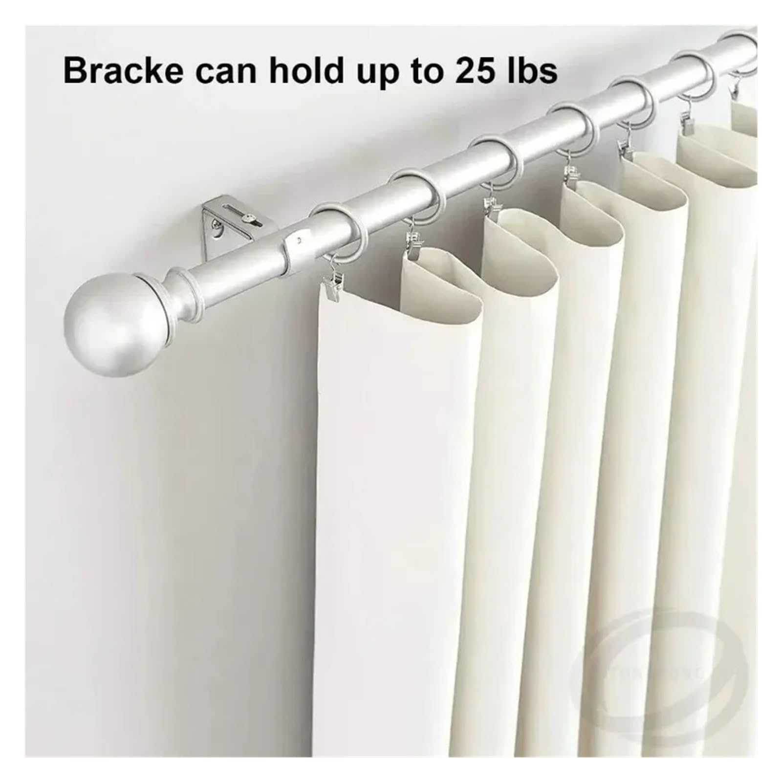 Lot de 3 supports de tringle à rideaux réglables de qualité supérieure - Pour salle de bain, balcon, cuisine