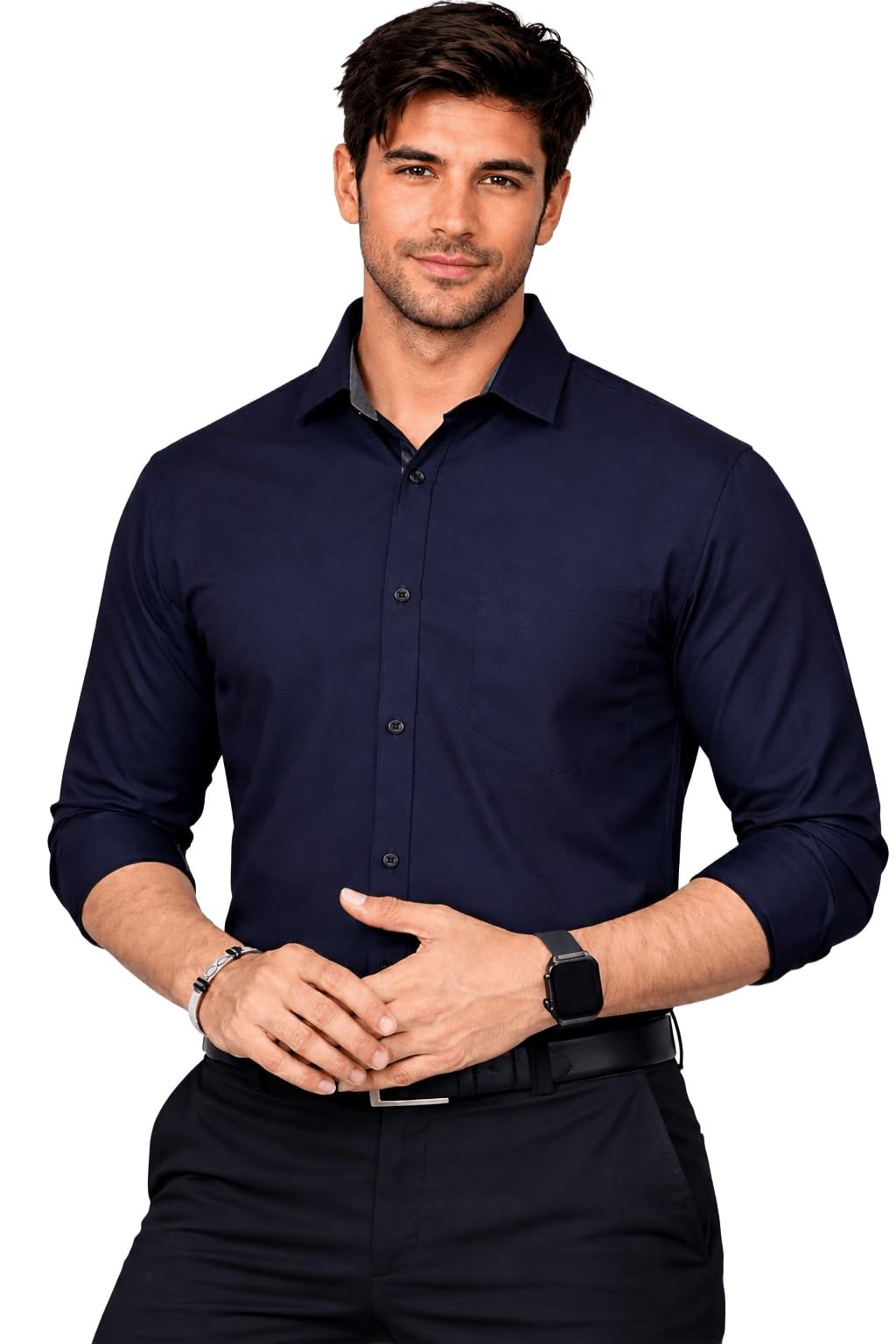 teaser Teaserwear Mens Slim Fit Casual Shirt | Solid Polo Neck Design | Premium Cotton Blend Fabric | Full Sleeve Formal and Casual Wear for Men-picture-28
