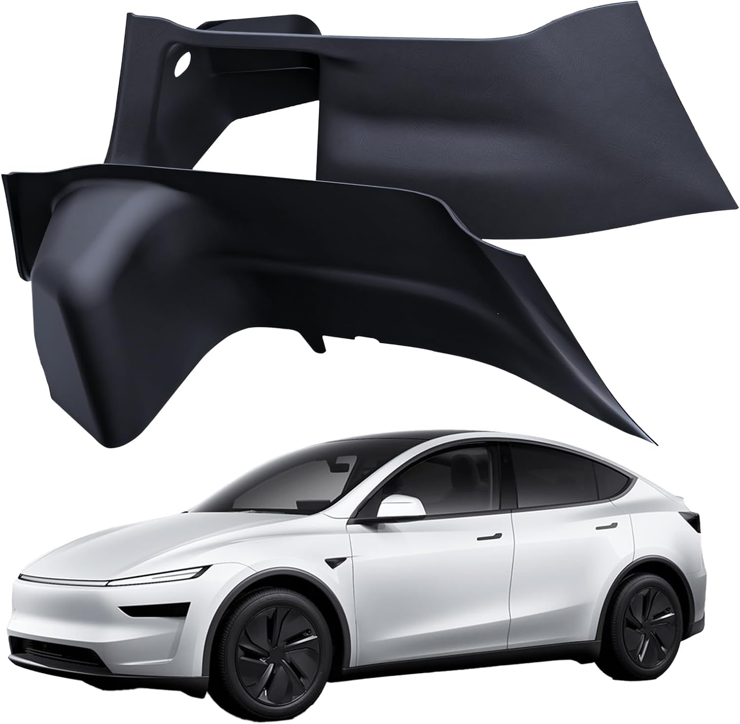 for 2025 2026 Tesla Model Y Juniper Rear Trunk Side Full Protective Cover Pads Anti-Scratch Mats 5 Seat Trunk Side Guard Panel Protectors for Juniper Refresh Accessories TPE Leather Velcro Stick