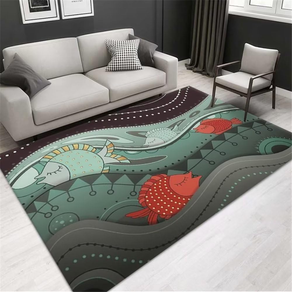 Tapis de salon vert anti-poussière comme descente de lit pour chambre