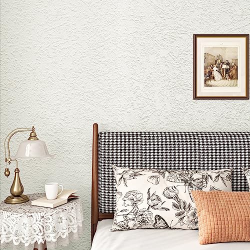 Livelynine Papier Peint Adhesif Mural Effet Béton Blanc Rouleau Adhesif Decoratif Mural Chambre Salle de Bain Imperméable Papier Adhésif pour Meuble Blanc...