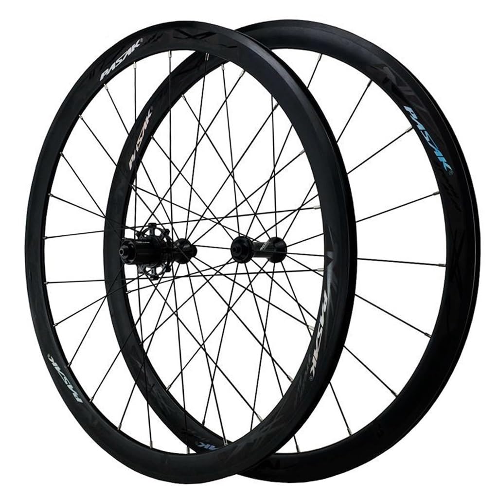 HOMSXPAC 700C Road Bicycle Wheelset, 40MM V Brake Aluminum Alloy Sealed Bearing 24H Round Spokes Bike Front & Rear Rim Compatible 8-12 Speed