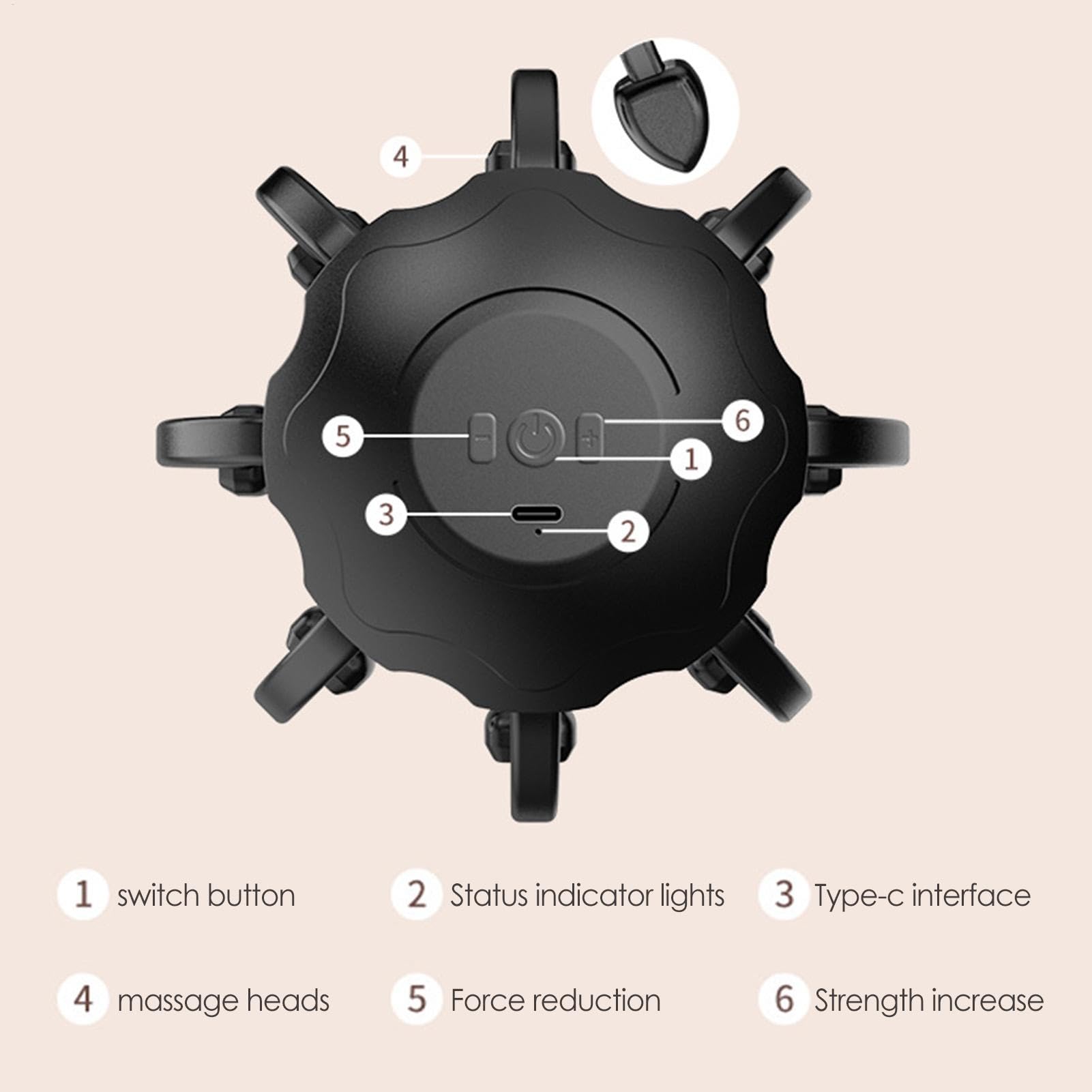 Masajeador De Cabeza Pulpo Eléctrico, Rascador Automático De 360 Grados Con 8 Garras, Portátil Inalámbrico Para Relajación Cabelludo